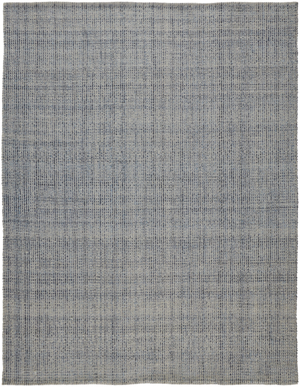 10' X 14' Gray Ivory And Blue Hand Woven Area Rug