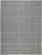 10' X 14' Gray Ivory And Blue Hand Woven Area Rug