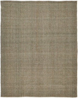 8' X 10' Green And Tan Hand Woven Area Rug