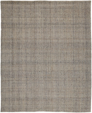 5' X 8' Ivory Tan And Gray Hand Woven Area Rug