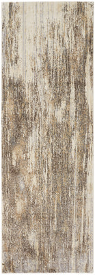 8' Tan Ivory And Brown Abstract Runner Rug