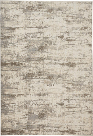 4' X 6' Ivory And Brown Abstract Area Rug