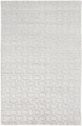 4' X 6' White And Silver Striped Hand Woven Area Rug