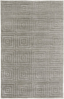 4' X 6' Gray And Silver Striped Hand Woven Area Rug