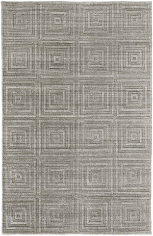 4' X 6' Gray And Silver Striped Hand Woven Area Rug