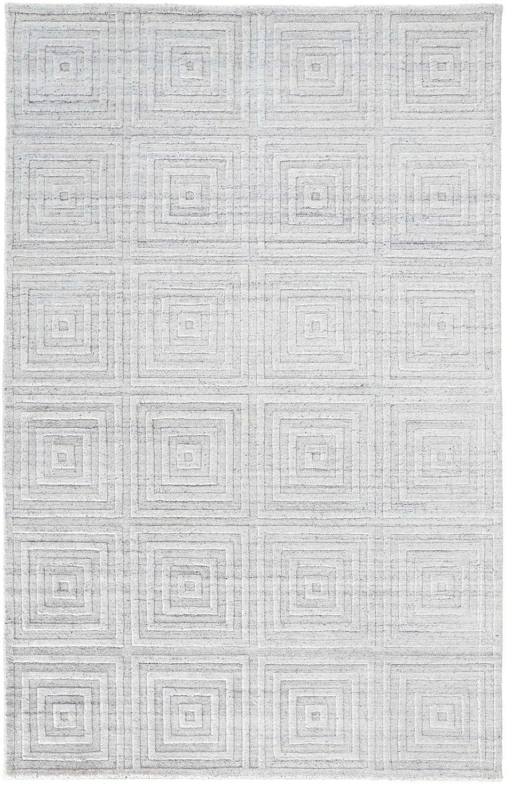 4' X 6' White And Silver Striped Hand Woven Area Rug