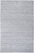 8' X 10' Gray And Silver Striped Hand Woven Area Rug