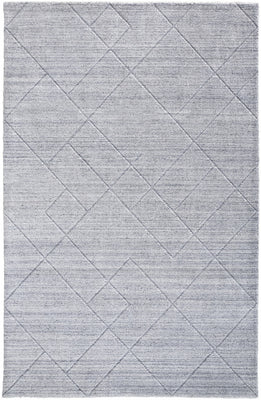 10' X 14' Gray And Silver Striped Hand Woven Area Rug