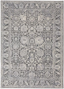 9' X 13' Taupe And Ivory Floral Power Loom Area Rug