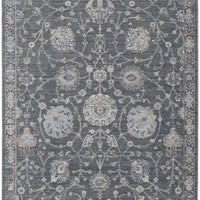 9' X 13' Gray Ivory And Red Floral Power Loom Area Rug