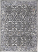 8' X 10' Taupe Gray And Orange Floral Power Loom Area Rug