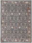 8' X 10' Gray Pink And Red Floral Power Loom Area Rug