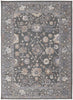 9' X 13' Taupe Blue And Orange Floral Power Loom Area Rug