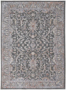 8' X 10' Gray Taupe And Pink Floral Power Loom Area Rug