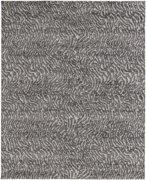 7' X 10' Gray Taupe And Ivory Abstract Power Loom Stain Resistant Area Rug