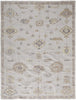 12' X 15' Ivory And Orange Floral Hand Knotted Stain Resistant Area Rug