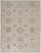 4' X 6' Tan And Brown Floral Hand Knotted Stain Resistant Area Rug