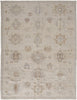 12' X 15' Tan And Brown Floral Hand Knotted Stain Resistant Area Rug