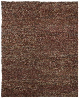 10' X 13' Brown Orange And Red Wool Hand Woven Distressed Stain Resistant Area Rug