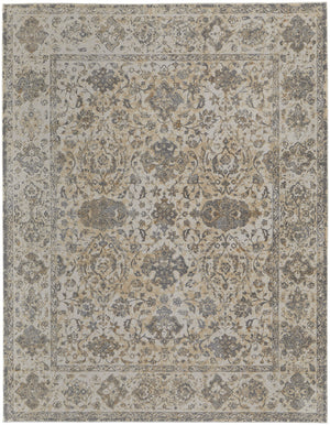 12' X 15' Ivory Tan And Gray Power Loom Area Rug