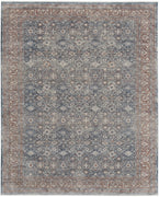 4' X 6' Blue And Red Floral Power Loom Stain Resistant Area Rug