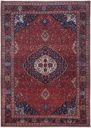 4' X 6' Red Blue And Tan Floral Power Loom Area Rug