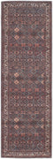 8' Brown Red And Ivory Floral Power Loom Runner Rug