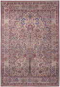 2' X 3' Red Tan And Pink Floral Power Loom Area Rug