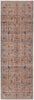 8' Tan Pink And Blue Floral Power Loom Runner Rug