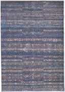 4' X 6' Blue Purple And Brown Floral Power Loom Area Rug