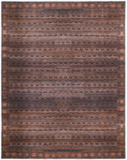 10' X 14' Red Brown And Blue Floral Power Loom Area Rug