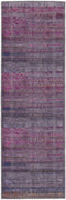 8' Pink And Purple Floral Power Loom Runner Rug