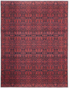 5' X 8' Red And Black Floral Power Loom Area Rug