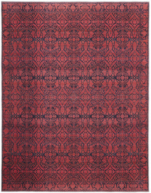 5' X 8' Red And Black Floral Power Loom Area Rug