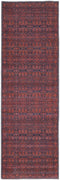 8' Red And Black Floral Power Loom Runner Rug