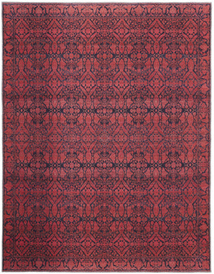 2' X 3' Red And Black Floral Power Loom Area Rug