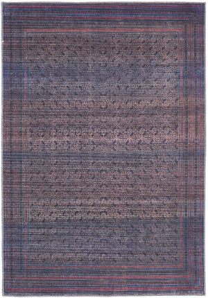 5' X 8' Blue Pink And Purple Floral Power Loom Area Rug