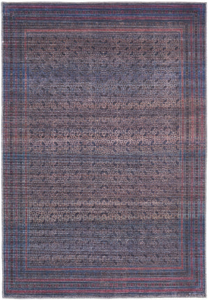 8' X 10' Blue Pink And Purple Floral Power Loom Area Rug