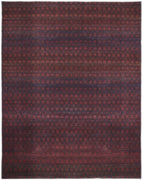 4' X 6' Red And Gray Striped Power Loom Area Rug