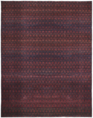 5' X 8' Red And Gray Striped Power Loom Area Rug