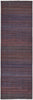 8' Red And Gray Striped Power Loom Runner Rug