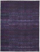 4' X 6' Blue And Purple Striped Power Loom Area Rug