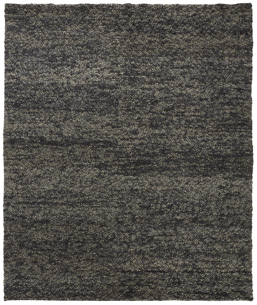 8' X 11' Gray Taupe And Black Wool Hand Woven Stain Resistant Area Rug