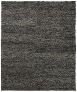 8' X 11' Gray Taupe And Black Wool Hand Woven Stain Resistant Area Rug