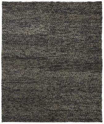 8' X 11' Gray Taupe And Black Wool Hand Woven Stain Resistant Area Rug