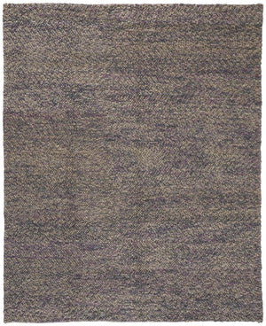 5' X 8' Purple Taupe And Gray Wool Hand Woven Distressed Stain Resistant Area Rug