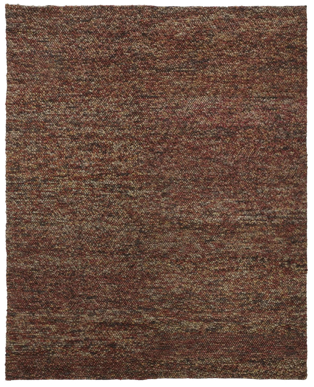 4' X 6' Brown Orange And Red Wool Hand Woven Distressed Stain Resistant Area Rug