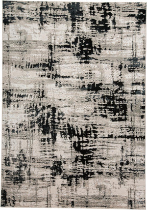 4' X 6' Black White And Gray Area Rug