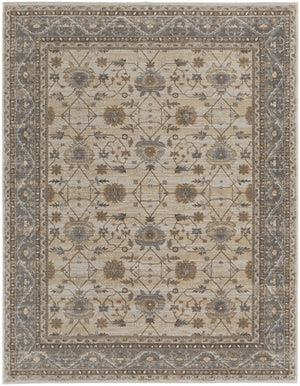 4' X 6' Tan Ivory And Gray Power Loom Area Rug