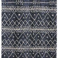 5' X 8' Blue And Ivory Striped Stain Resistant Area Rug